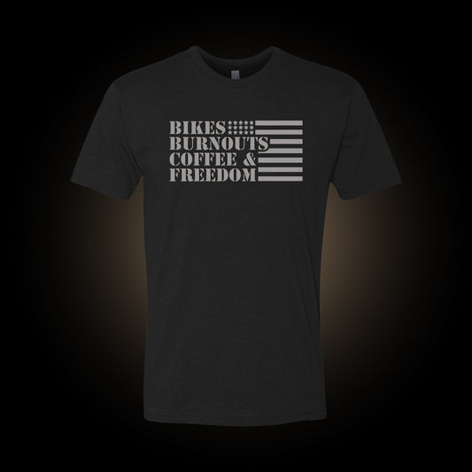 Bikes, Burnouts, Coffee, & Freedom - Graphic T-Shirt